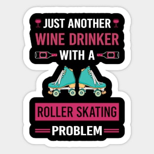 Wine Drinker Roller Skating Skate Skater Sticker